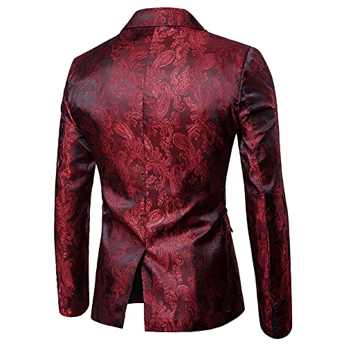 Trajes Hombre Delgado Estampado Estilo Palacio Chaqueta Hombre Moda Fiesta Banquete Chaqueta Hombre Primavera Otoño Casual Negocios Transición Chaqueta Hombre