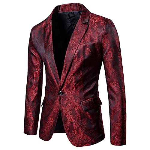 Trajes Hombre Delgado Estampado Estilo Palacio Chaqueta Hombre Moda Fiesta Banquete Chaqueta Hombre Primavera Otoño Casual Negocios Transición Chaqueta Hombre