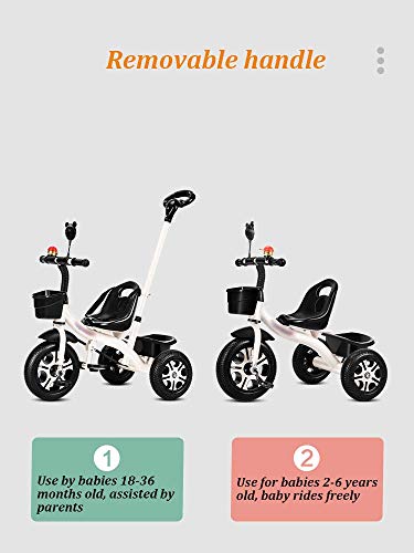 Triciclo Trike 2-en-1 Empuje Junto Triciclo con mango de Padres Triciclo, 3-6 años de edad chicos niñas pequeñas Scooters Sillas de paseo, coches de pedal Rid-en la bici con Trikes arnés de seguridad