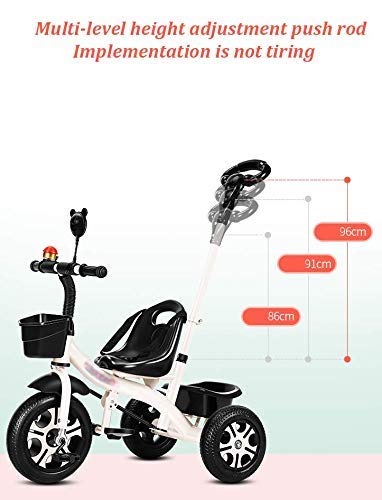 Triciclo Trike 2-en-1 Empuje Junto Triciclo con mango de Padres Triciclo, 3-6 años de edad chicos niñas pequeñas Scooters Sillas de paseo, coches de pedal Rid-en la bici con Trikes arnés de seguridad