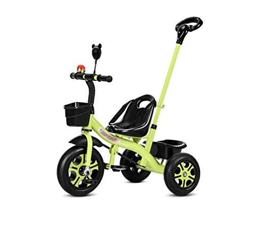 Triciclo Trike 2-en-1 Empuje Junto Triciclo con mango de Padres Triciclo, 3-6 años de edad chicos niñas pequeñas Scooters Sillas de paseo, coches de pedal Rid-en la bici con Trikes arnés de seguridad