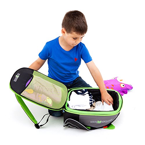 Trunki BoostApak - Mochila de viaje, Asiento alzador de viaje portátil y silla coche grupo 2 3 (Verde)