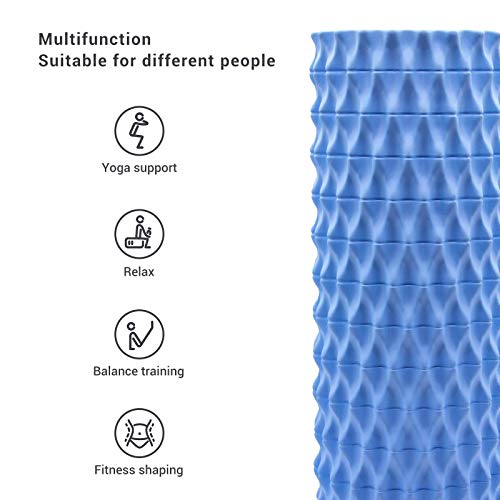 TUNAON Foam Roller de Masaje , Rodillo de Espuma de Yoga Pilates, Rodillo de Masaje Muscular Utilizado Para Masajes, Fitness y Rehabilitación (Azul)