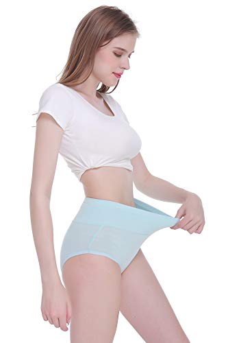 TUUHAW Braguita de Talle Alto Algodón para Mujer Pack de 5 Culotte Bragas de Cintura Alta Cómodo Talla Multicolor-2 3XL