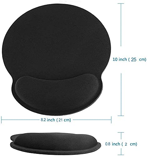 UCMDA Alfombrilla Ratón con Cojín de Muñeca Alfombra Ratón con Reposamuñeca Ergonómico Fibra Extrafina Alfombrilla Base de Goma Antideslizante Mouse Pad Gaming para Trabajadores Y Jugadores (Negro)