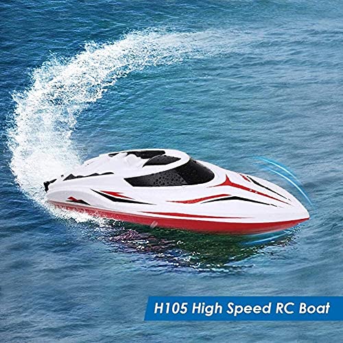 UimimiU RC Barco,Doble Capa Impermeable 25km /h Bote de Control Remoto,Piscina Lago Juguete Barco de Juguete con Caps de recuperación for niños Adolescentes y Adultos, for lo