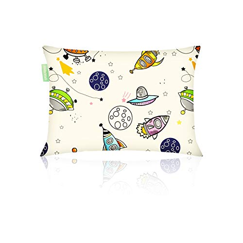 Ulife Mall Almohadas para Niños con Funda - 47 x 30cm Hipoalergénica Almohada para Bebés de Algodón Orgánico Suave para Dormir Lavable e Respirable Almohada Infantil para Niños y Niñas y Cuna y Viajar