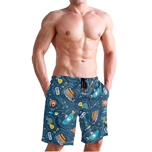 UMIRIKO Hombre de secado rápido playa corto traje de baño de dibujos animados de coche S 2020352 - - Medium