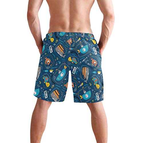 UMIRIKO Hombre de secado rápido playa corto traje de baño de dibujos animados de coche S 2020352 - - Medium