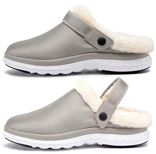 Unisex Hombres Mujeres Zapatillas de Estar Invierno casa Cálido Comodidad Suave Invierno Pantuflas Zuecos Zapatillas Antideslizantes Impermeable