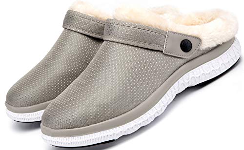 Unisex Hombres Mujeres Zapatillas de Estar Invierno casa Cálido Comodidad Suave Invierno Pantuflas Zuecos Zapatillas Antideslizantes Impermeable