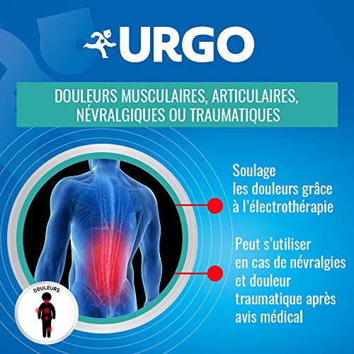 Urgo - Recambios de electroterapia recargables, gel adhesivo, dolor de espalda, pack de 3 recambios