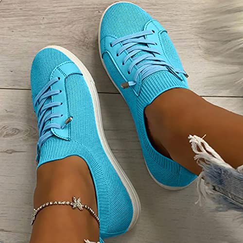 URIBAKY - Zapatillas de ocio al aire libre para mujer, transpirables, elegantes, transpirables y cómodas, para correr, para ir al aire libre, azul, 41 EU