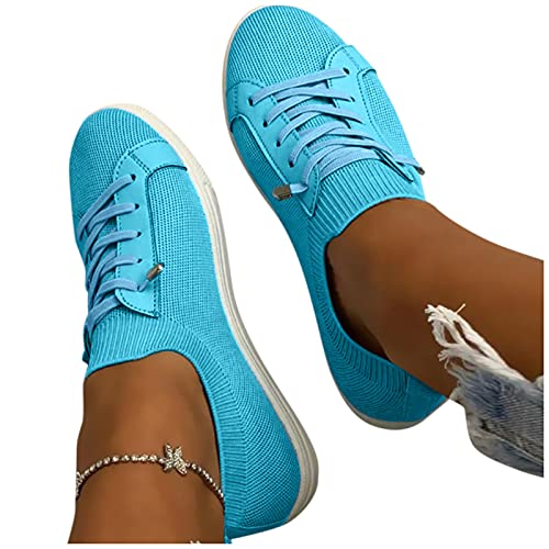 URIBAKY - Zapatillas de ocio al aire libre para mujer, transpirables, elegantes, transpirables y cómodas, para correr, para ir al aire libre, azul, 41 EU