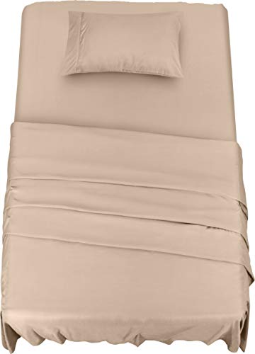 Utopia Bedding Juego De Sabanas 90x190 - Beige - Microfibra Cepillada - Sábanas y Fundas de Almohada (Cama 90)