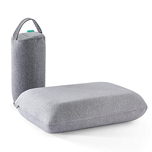 UTTU Cojín de Viaje, Almohada ortopédica ergonómica pequeña para el Cuello, Espuma viscoelástica con Gel refrescante, Funda de Almohada Polygiene Lavable, Almohada refrescante, 40 x 28 x 12 cm