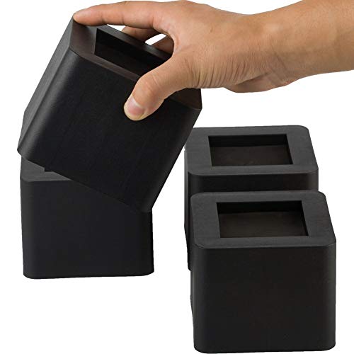 uyoyous 4 elevadores de muebles, elevadores de cama, elevadores de muebles, elevadores de muebles, patas de elefante, para cama, patas de mesa, muebles, patas de sofá, cuadrados, negro, 8,5 cm