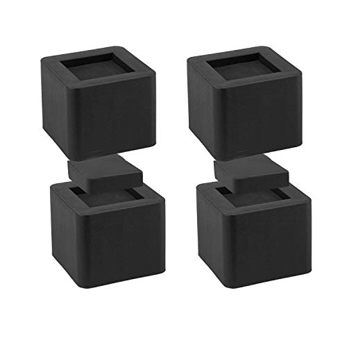 uyoyous 4 elevadores de muebles, elevadores de cama, elevadores de muebles, elevadores de muebles, patas de elefante, para cama, patas de mesa, muebles, patas de sofá, cuadrados, negro, 8,5 cm