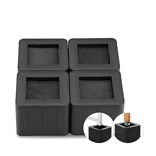 uyoyous 4 elevadores de muebles, elevadores de cama, elevadores de muebles, elevadores de muebles, patas de elefante, para cama, patas de mesa, muebles, patas de sofá, cuadrados, negro, 8,5 cm