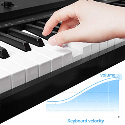 Vangoa Teclado de piano 88 teclas Teclas sensibles a la velocidad Piano Digital con soporte para teclado, Pedal, 16 Demos, 140 Timbres