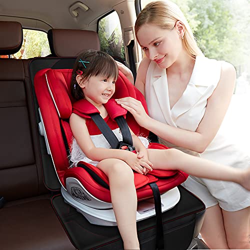 VANLONTD Protector Asiento Coche Silla Bebe, Protector de Asiento Trasero Coche Impermeable Protege la Tapicería de Manchas y Daños, Compatible Isofix, Negro