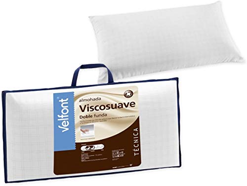 Velfont Almohada VISCO Suave viscoelastica 100% Firmeza Baja Todas Las Medidas (70cm)