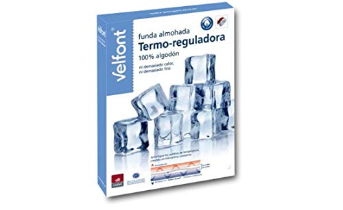 Velfont Funda Almohada Termo-reguladora microclima Constante, ni Demasiado Calor ni Demasiado Frio Todas Las Medidas (70cm)