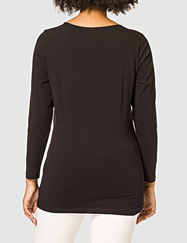 Vero Moda Curve VMPAXI LS Soft U-Neck-S Curve Noos Cuello en U, Black, L-48/50 para Mujer