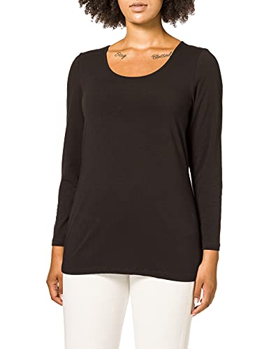 Vero Moda Curve VMPAXI LS Soft U-Neck-S Curve Noos Cuello en U, Black, L-48/50 para Mujer