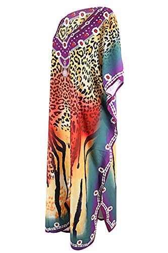 Vestido Boho Mujer Largo Talla Grande Camisolas y Pareos Indios Bohemio Hippie Tunica Piscina Caftan Africano Kaftan Etnico Kimono Flores Ropa Hawaiana Traje de Baño Bikini Cover Up