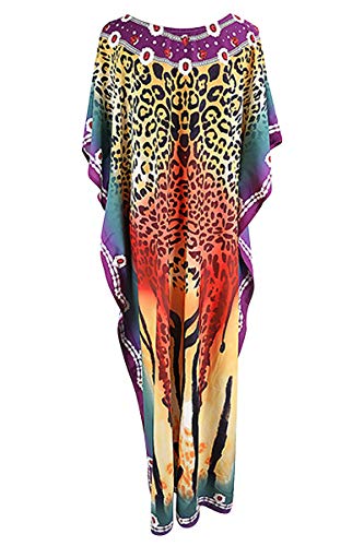 Vestido Boho Mujer Largo Talla Grande Camisolas y Pareos Indios Bohemio Hippie Tunica Piscina Caftan Africano Kaftan Etnico Kimono Flores Ropa Hawaiana Traje de Baño Bikini Cover Up