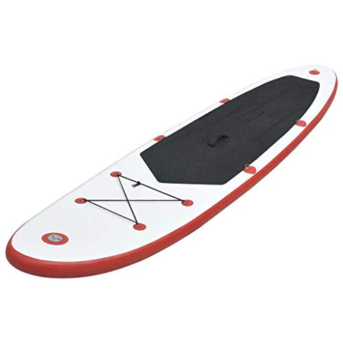 vidaXL Juego de Tabla de Paddle Surf Hinchable Inflable Portátil Deporte Viaje Piscina Lago Bomba Manual Duradero Estable Negro y Blanco