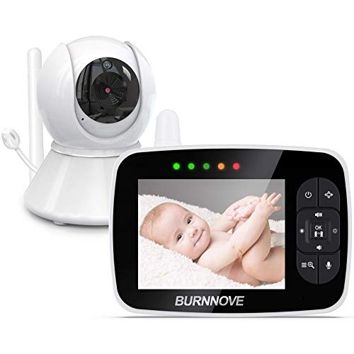 Vigilabebés con Cámara Pantalla LCD de 3.5", 355 ° / 120 ° Giratorio, Camara Vigilancia Bebe con Visión Nocturna, Zoom 2x, Camara Bebe con Comunicación Bidireccional y Sensor de Temperatura