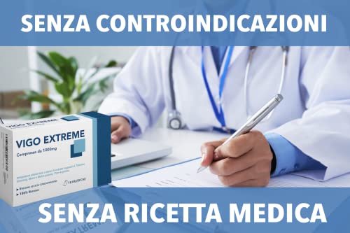 VIGO EXTREME 1000 MG | 10 Cáps. Sin Ninguna Contraindicación | Made In Italy | Energizzante Naturale con Tribulus, Maca, Muira Puama, Ginseng y L-Arginina