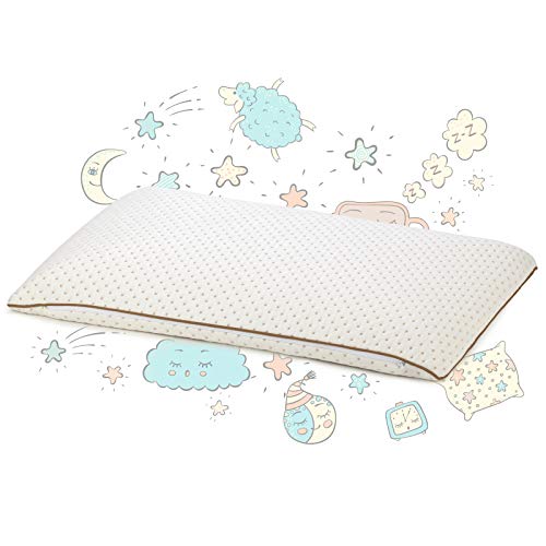 VITAPUR Almohada Infantil, 40x60 cm - 100% látex - Lavable, Hipoalergénico, Certificado Oekotex-100 - para Niños de 12 Meses en Adelante