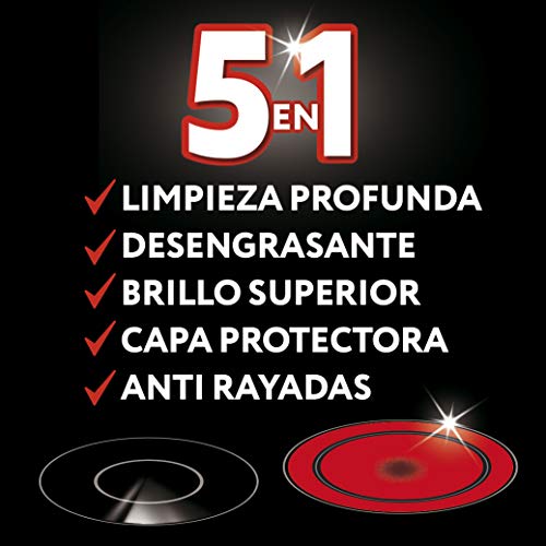 Vitroclen Limpiador de Vitrocerámica en crema, acción protectora y desengrasante - Pack de 4 x 450 ml