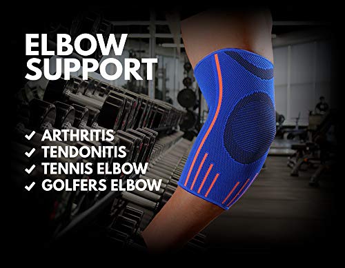 VITTO Coderas Epicondilitis para Hombre y Mujer, Coderas Deportiva para Crossfit, Tendinitis, Codo Golfista y Codo Tenista (M, Azul)