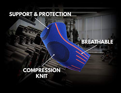 VITTO Coderas Epicondilitis para Hombre y Mujer, Coderas Deportiva para Crossfit, Tendinitis, Codo Golfista y Codo Tenista (M, Azul)