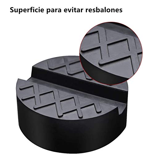 Voarge 2 Piezas Almohadilla de Goma, Bloque de Goma Gato para Elevador Universal Revestimiento de Caucho para Coche o Vehículo,para Jack y Plataformas Elevadoras,Herramienta de Taller(Negro,65mm)