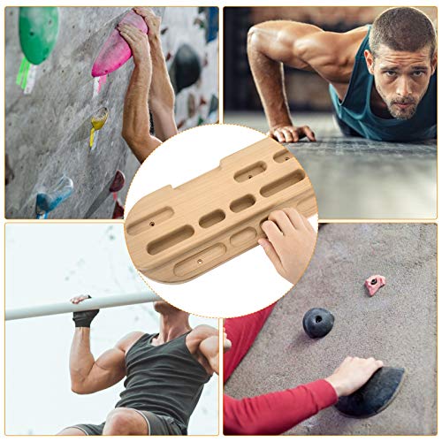 Vogvigo Tabla de Entrenamiento Escalada en Roca Tabla para Colgar Fuerza de los Dedos y Fuerza de la muñeca Entrenamiento para Colgar Práctica Diapasón Barra de tracción Cojinete 200KG -Color Natural