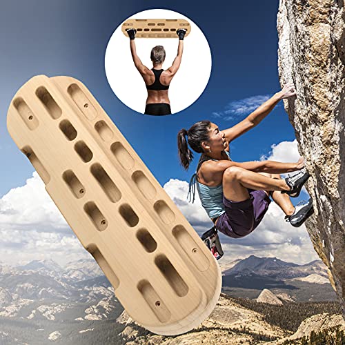 Vogvigo Tabla de Entrenamiento Escalada en Roca Tabla para Colgar Fuerza de los Dedos y Fuerza de la muñeca Entrenamiento para Colgar Práctica Diapasón Barra de tracción Cojinete 200KG -Color Natural