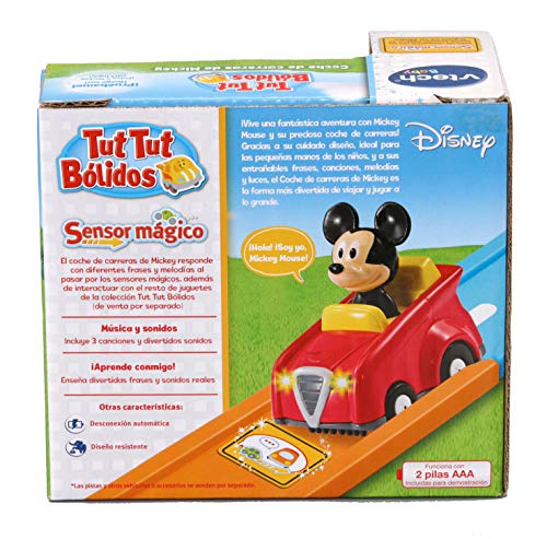 VTech - TutTutBólidos Disney, Coche de Carreras de Mickey, vehículo Interactivo con música, Voz y Efectos Luminosos, Sus Ruedas giratorias con Sensor activan Frases, melodías y Canciones (80-521522)