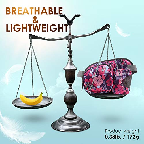 Waterfly Riñonera Running Deportiva Hombre Mujer con Soporte para Botellas Bolsa de Cintura para Correr Senderismo (Purpura-Flor)