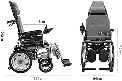 WBJLG Silla de Ruedas eléctrica y Linterna Scooter de Cuatro Ruedas automático Inteligente portátil Plegable de Doble Uso para Ancianos y discapacitados, A