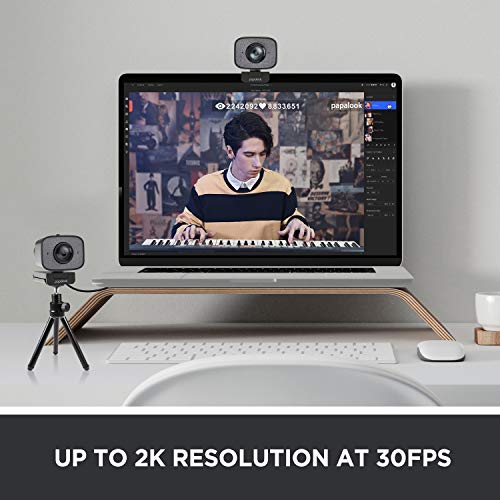 Webcam 2K HDR, papalook PA930 1080P 60FPS Cámara Web con Micrófonos Duales, Cámara de Enfoque Fijo de 90° con Cubierta de Privacidad y Trípode, para Youtube, Gaming Twitch, Compatible con PC/Mac