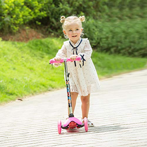 WeSkate - Patinete Infantil de 3 Ruedas para Principiantes, niños de 4 a 8 años, Mini Patinete con Ruedas Luminosas y Manillar Ajustable sobre 3 Niveles, Ligero y fácil de Transportar