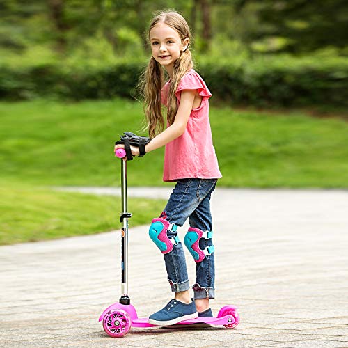 WeSkate - Patinete Infantil de 3 Ruedas para Principiantes, niños de 4 a 8 años, Mini Patinete con Ruedas Luminosas y Manillar Ajustable sobre 3 Niveles, Ligero y fácil de Transportar