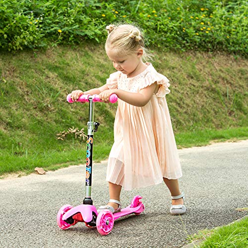 WeSkate - Patinete Infantil de 3 Ruedas para Principiantes, niños de 4 a 8 años, Mini Patinete con Ruedas Luminosas y Manillar Ajustable sobre 3 Niveles, Ligero y fácil de Transportar