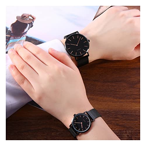 WGH Relojes for Mujer/Reloj for Hombres Dos Modelos Moda Femenino Vestido Femenino Reloj de Cuarzo Reloj Movimiento Impermeable Oro Rosa (Color : Man-C)