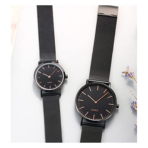 WGH Relojes for Mujer/Reloj for Hombres Dos Modelos Moda Femenino Vestido Femenino Reloj de Cuarzo Reloj Movimiento Impermeable Oro Rosa (Color : Man-C)